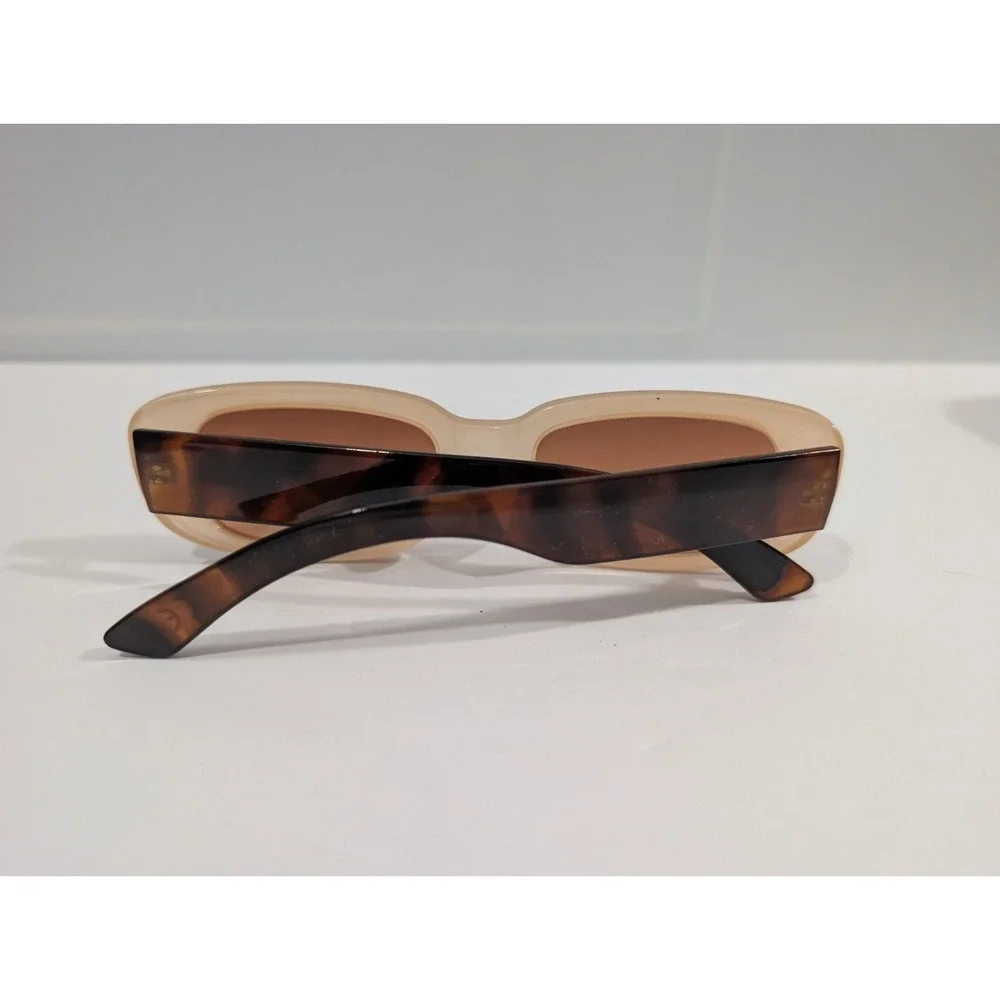 New Aerie Mini Dare To Square Sunglasses - Cream/Beige Y2K 90s Retro Rectangle